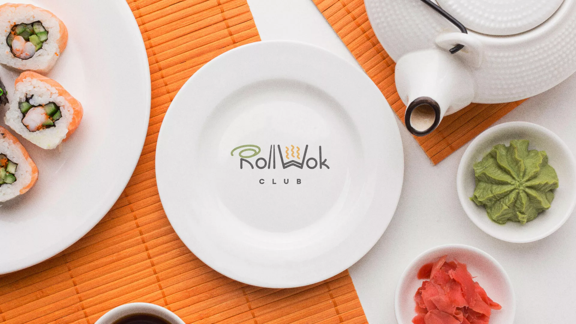Разработка логотипа и фирменного стиля в Ельне для суши-бара «Roll Wok Club» Разработка логотипа и фирменного стиля в Ельне для суши-бара «Roll Wok Club»