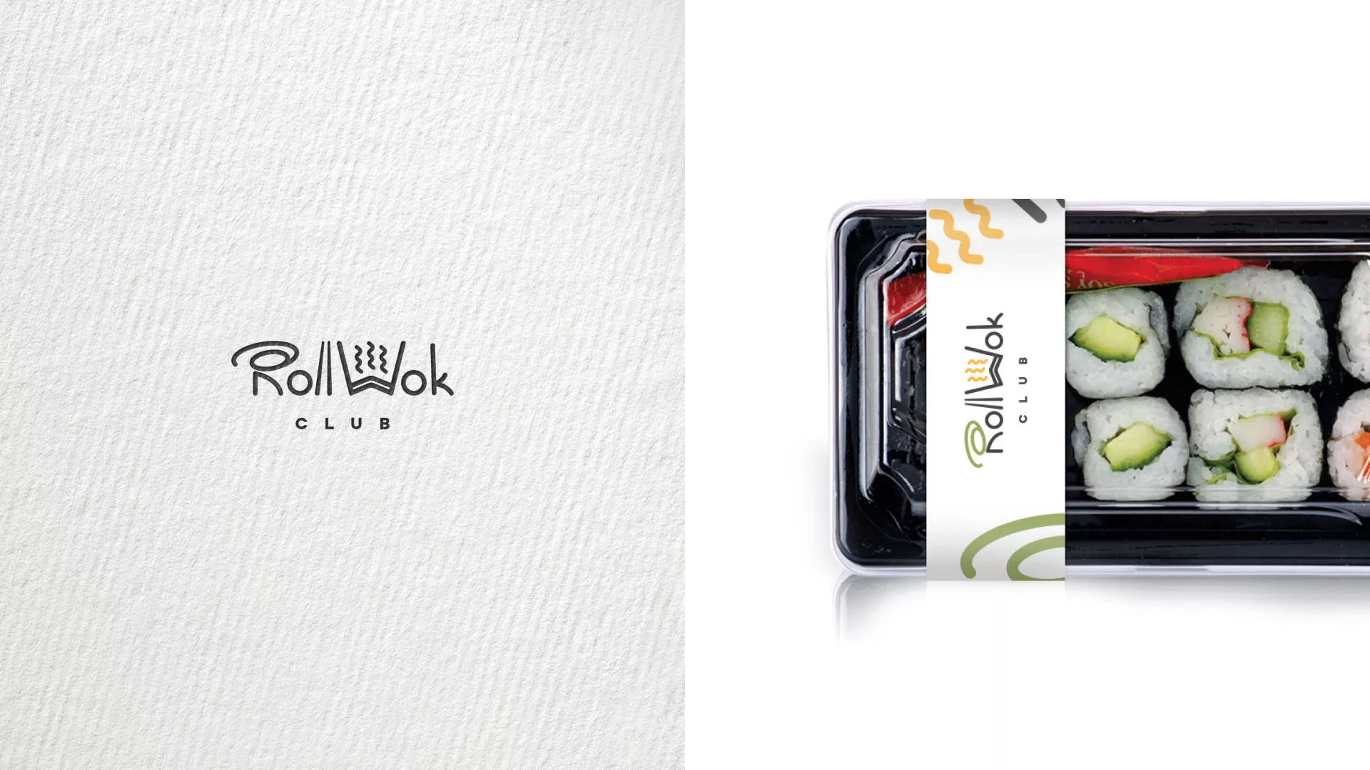 Создание дизайна упаковки суши-бара «Roll Wok Club» в Ельне